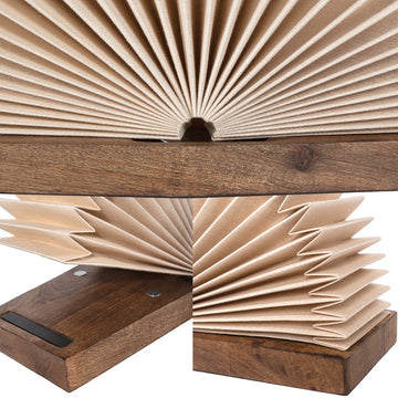 Darla Modern Art Deco Paper Half Pleated Fan LED Table Lamp